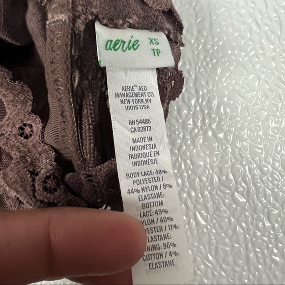 Aerie Snowday Chenille Lace Padded Triangle Bralette Brown Size XS NWOT - Picture 7 of 7